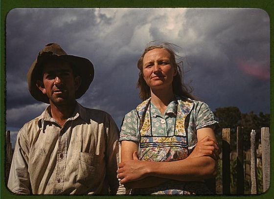 Homesteaders Faro and Doris, Pie Town New Mexico, 1940